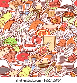Cutlery, Japanese food and Snacks pattern. Background for printing, design, web. Seamless. Colored.