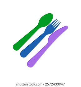 Cutlery, Kindergarten Isolated Vector Illustration