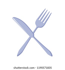 cutlery kitchen crossed fork and knife