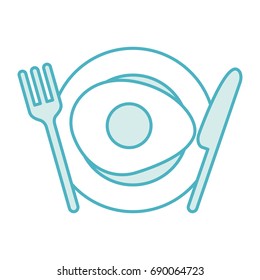 cutlery kitchen with egg fried
