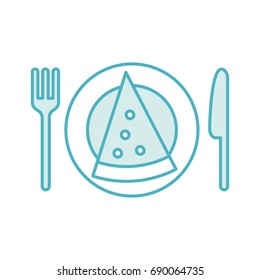 cutlery kitchen with pizza
