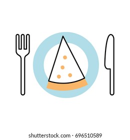 cutlery kitchen with pizza
