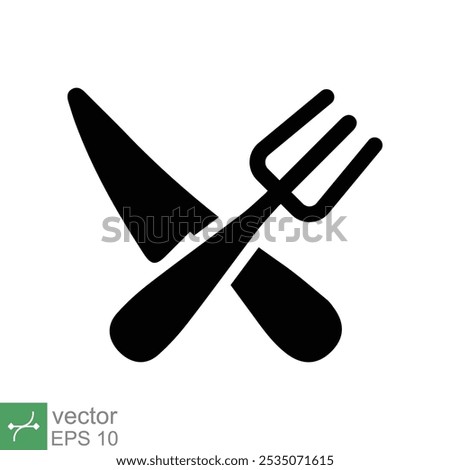 Cutlery and kitchen set icon. Simple solid style. Fork and knife, dinner, lunch, utensil, dish, flatware, food, eat concept. Glyph vector illustration isolated on white background. EPS 10.