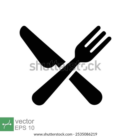 Cutlery and kitchen set icon. Simple solid style. Fork and knife, dinner, lunch, utensil, dish, flatware, food, eat concept. Glyph vector illustration isolated on white background. EPS 10.