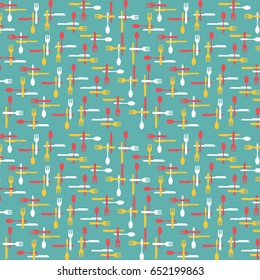 Cutlery and kitchen utensils pattern background illustration