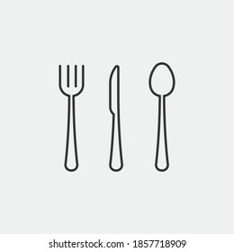 cutlery knife folk spoon vector icon