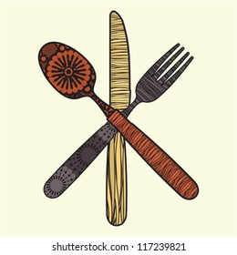 Cutlery - knife, fork and spoon