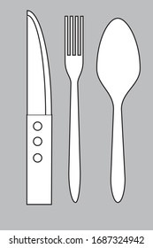 cutlery knife fork spoon illustration