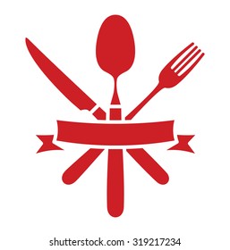 Cutlery - knife, fork and spoon restaurant vector icon