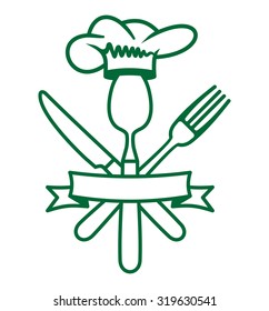 Cutlery - knife, fork and spoon restaurant vector icon