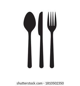 Cuchillo de cuchillería, bifurcación y cuchara de iconos de doodle vectoriales. Aislar sobre fondo blanco. 