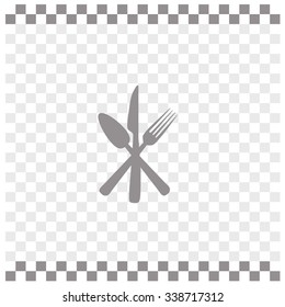 Cutlery - knife, fork and spoon vector icon.