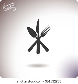 Cutlery - knife, fork and spoon vector icon.