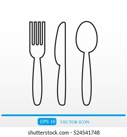 Cutlery - knife, fork and spoon vector icon