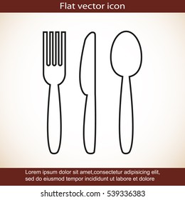 Cutlery - knife, fork and spoon vector icon