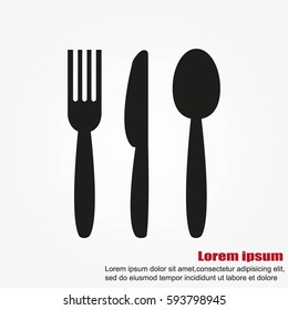 Cutlery - knife, fork and spoon vector icon