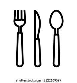 Cutlery Line Black Icon Design .