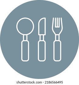 Cutlery line circle icon vector image. Can also be used for web apps, mobile apps and print media.