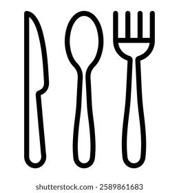 Cutlery Line Icon Design For Personal And Commercial Use