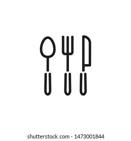 Cutlery line icon. Knife, spoon, fork. Silverware concept. Can be used for topics like utensil, cutlery, dining