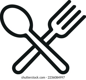 Cutlery line icon, sign or symbol. Premium pictogram in trendy outline style. Cutlery pixel perfect vector icon isolated on a white background.