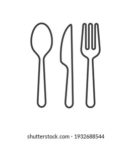 Cutlery line icon. Spoon, forks, knife. restaurant business concept, vector illustration