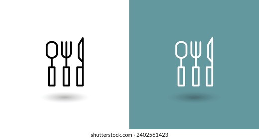 Cutlery line icon. Spoon, forks, knife. restaurant business logo concept