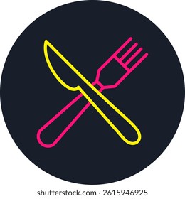 Cutlery Line Multi Colour Circle