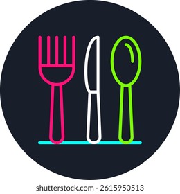 Cutlery Line Multi Colour Circle