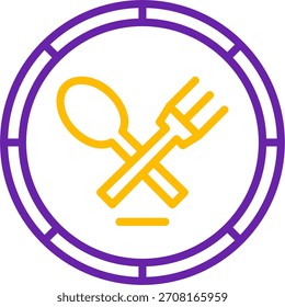 Cutlery Line Two Color Vector Icon Design