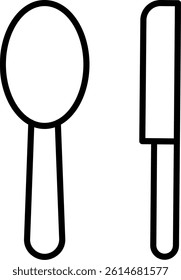 Cutlery Line Vector Icon Design