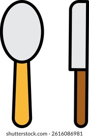 Cutlery Line Vector Icon Design