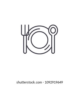 Cutlery linear icon concept. Cutlery line vector sign, symbol, illustration.
