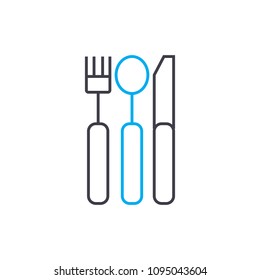 Cutlery linear icon concept. Cutlery line vector sign, symbol, illustration.
