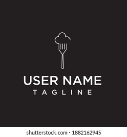 cutlery logo concept with a unique, simple, creative chef hat for a cafe restaurant logo