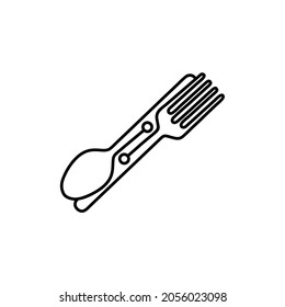 Logotipo de cubiertos y sistema de datos. Combinación vectorial Flatware con conexión de datos. adecuado para el sistema humanitario en el sector alimentario mundial