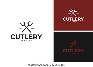 Cuchillería logo diseño Plantilla Ilustración vectorial idea