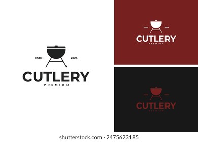 Besteck Logo Design Vorlage Vektorillustration Idee