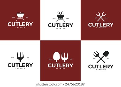 Cutlery logo design template vector illustration idea