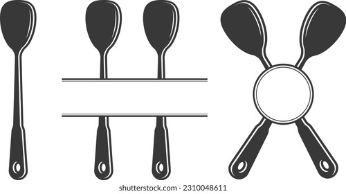 Cutlery Monogram, Cutlery Silhouette, Fork Vector, Restaurant Equipment, Clip Art, Fork Spoon and Knife monogram