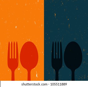 Cutlery on abstract background