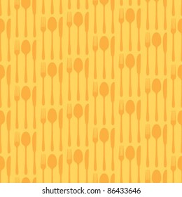 cutlery orange seamless pattern