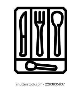 cutlery organizer home accessory line icon vector. cutlery organizer home accessory sign. isolated contour symbol black illustration