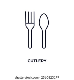 cutlery outline icon. Linear vector from hotel concept. Thin line cutlery icon isolated on white background