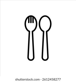 cutlery outline icon. spoon and for black line illustration.