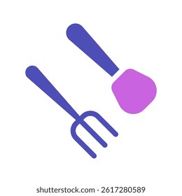 Cutlery Pair Icon: Fork and Spreader Symbol Design