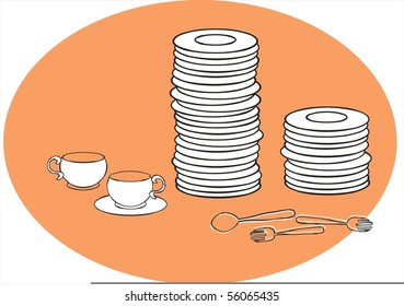 cutlery and plate