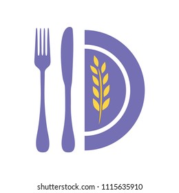 cutlery. Plate fork and knife vector fork knife plate icon vector 