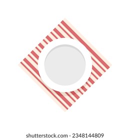 Cutlery plate icon flat vector. Dinner food. Lunch plate isolated
