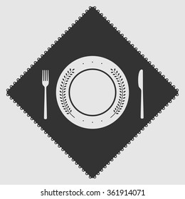Cutlery and plate Vector